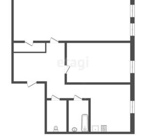 2-к квартира, вторичка, 42м2, 1/5 этаж