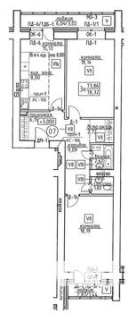 3-к квартира, строящийся дом, 78м2, 3/9 этаж