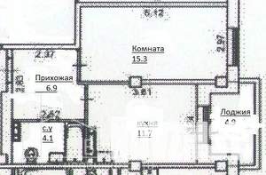 1-к квартира, вторичка, 42м2, 2/17 этаж