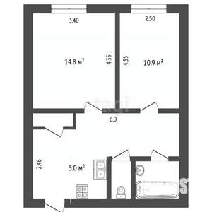 2-к квартира, вторичка, 40м2, 8/9 этаж