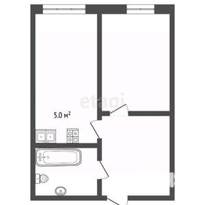 2-к квартира, вторичка, 25м2, 5/5 этаж