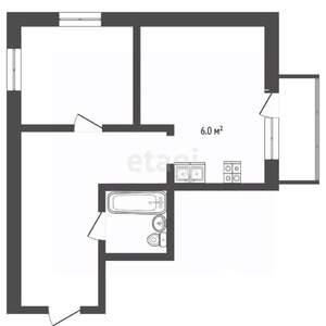 1-к квартира, вторичка, 45м2, 2/5 этаж