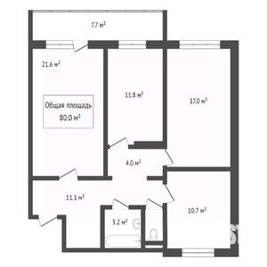 3-к квартира, вторичка, 81м2, 7/10 этаж