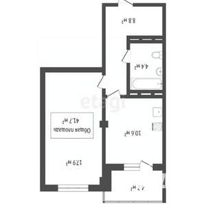 1-к квартира, вторичка, 41м2, 14/17 этаж