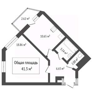 1-к квартира, вторичка, 41м2, 5/17 этаж