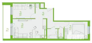3-к квартира, вторичка, 61м2, 6/17 этаж
