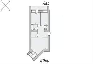 2-к квартира, строящийся дом, 64м2, 5/9 этаж