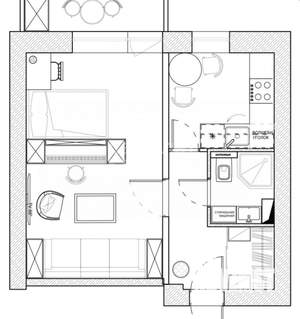1-к квартира, вторичка, 30м2, 9/9 этаж