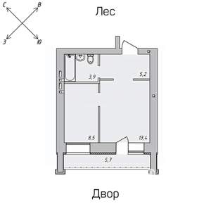 1-к квартира, строящийся дом, 33м2, 5/9 этаж