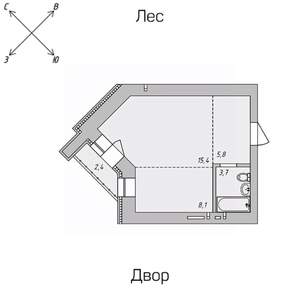 Студия квартира, строящийся дом, 35м2, 5/9 этаж
