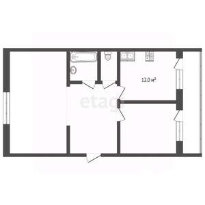 2-к квартира, вторичка, 50м2, 2/10 этаж