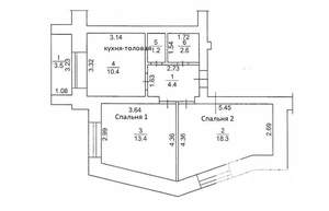 2-к квартира, вторичка, 52м2, 4/10 этаж