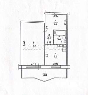 1-к квартира, вторичка, 39м2, 2/10 этаж
