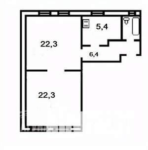 2-к квартира, вторичка, 59м2, 4/4 этаж