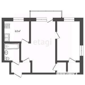 2-к квартира, вторичка, 40м2, 3/4 этаж