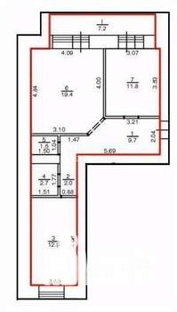 2-к квартира, вторичка, 60м2, 2/14 этаж