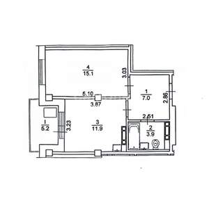 1-к квартира, вторичка, 38м2, 11/17 этаж