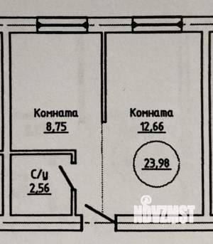 2-к квартира, вторичка, 24м2, 2/2 этаж