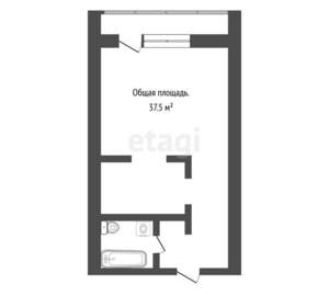Студия квартира, вторичка, 38м2, 2/12 этаж