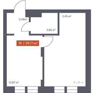 1-к квартира, вторичка, 40м2, 8/30 этаж