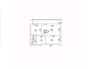 2-к квартира, вторичка, 56м2, 5/24 этаж