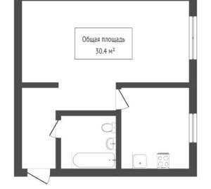 1-к квартира, вторичка, 30м2, 2/5 этаж