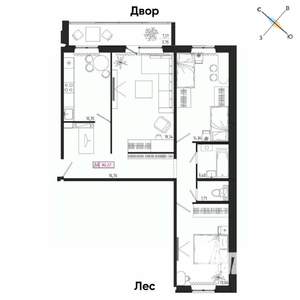 3-к квартира, вторичка, 84м2, 3/17 этаж
