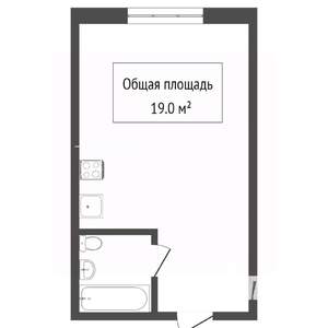 1-к квартира, вторичка, 24м2, 3/3 этаж