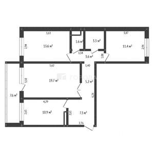 3-к квартира, вторичка, 77м2, 13/17 этаж