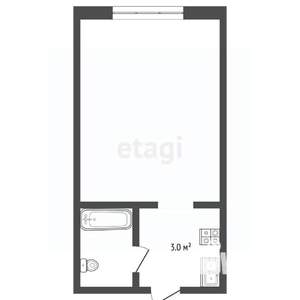 Студия квартира, вторичка, 18м2, 5/5 этаж