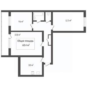 3-к квартира, вторичка, 87м2, 1/4 этаж