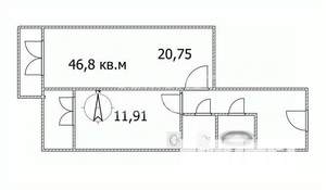 1-к квартира, вторичка, 47м2, 19/21 этаж