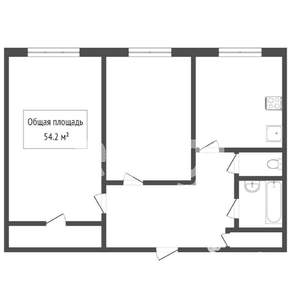 2-к квартира, вторичка, 54м2, 5/10 этаж