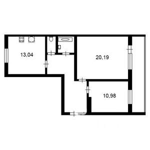 2-к квартира, вторичка, 59м2, 9/10 этаж