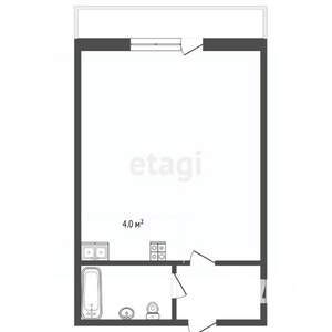 Студия квартира, вторичка, 24м2, 4/6 этаж