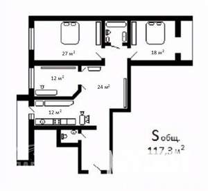 4-к квартира, вторичка, 117м2, 9/10 этаж