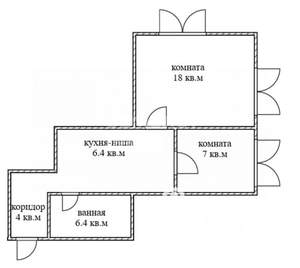 2-к квартира, вторичка, 42м2, 1/14 этаж