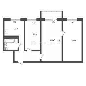 3-к квартира, вторичка, 56м2, 4/5 этаж