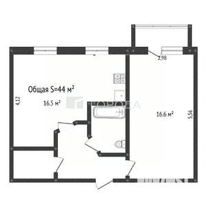 2-к квартира, вторичка, 44м2, 4/5 этаж