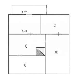 3-к квартира, вторичка, 44м2, 1/1 этаж