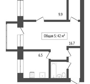 2-к квартира, вторичка, 43м2, 4/5 этаж