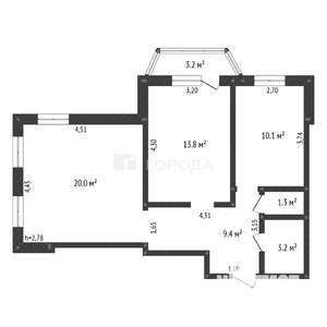 2-к квартира, вторичка, 59м2, 5/5 этаж