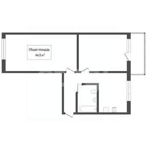 2-к квартира, вторичка, 47м2, 2/5 этаж