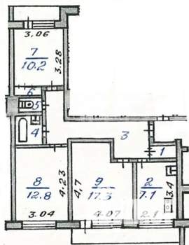 3-к квартира, вторичка, 67м2, 2/9 этаж