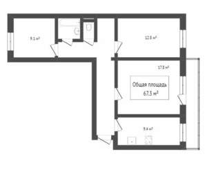 3-к квартира, вторичка, 68м2, 5/10 этаж