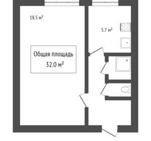 1-к квартира, вторичка, 31м2, 2/2 этаж