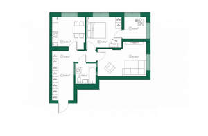 2-к квартира, вторичка, 53м2, 6/10 этаж