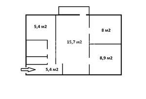3-к квартира, вторичка, 47м2, 4/5 этаж