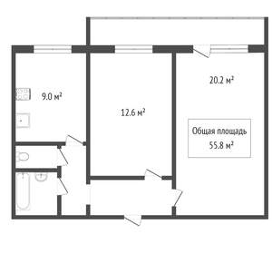 2-к квартира, вторичка, 54м2, 9/10 этаж