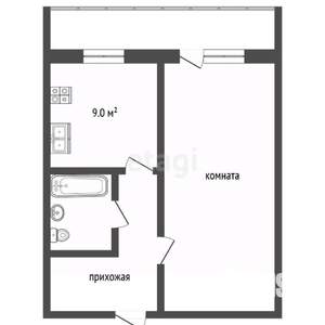 1-к квартира, вторичка, 40м2, 1/10 этаж